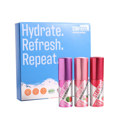 Stay Cool hydration bottles with a blue packaging box on a white background